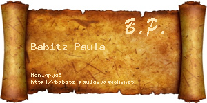 Babitz Paula névjegykártya